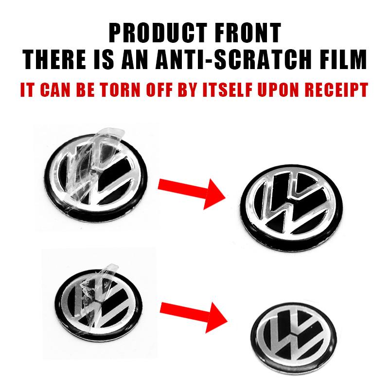 2026 Hot 14mm 11mm For VW GTI Golf 5 7 Mk6 Passat B5 B6 Polo Scirocco Jetta Car Remote Control Key Sticker Badge Emblem Decal Accessories
