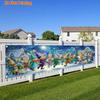 Festive Gift Box Christmas Outdoor Yard Banner, Garden Fence Porch Party Decor