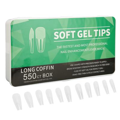 550 Stück Nagelspitzen Ultra Dünn Nahtlos Semi-Matt Aufdrücken Klar Nagelspitzen DIY Nagelkunst für Nagel