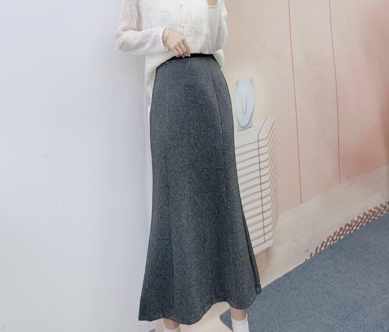 

2026 Early Spring High Waist Mermaid Skirt - Slimming, Tummy Concealing Long Skirt for Petites Medium чёрный/серебряный