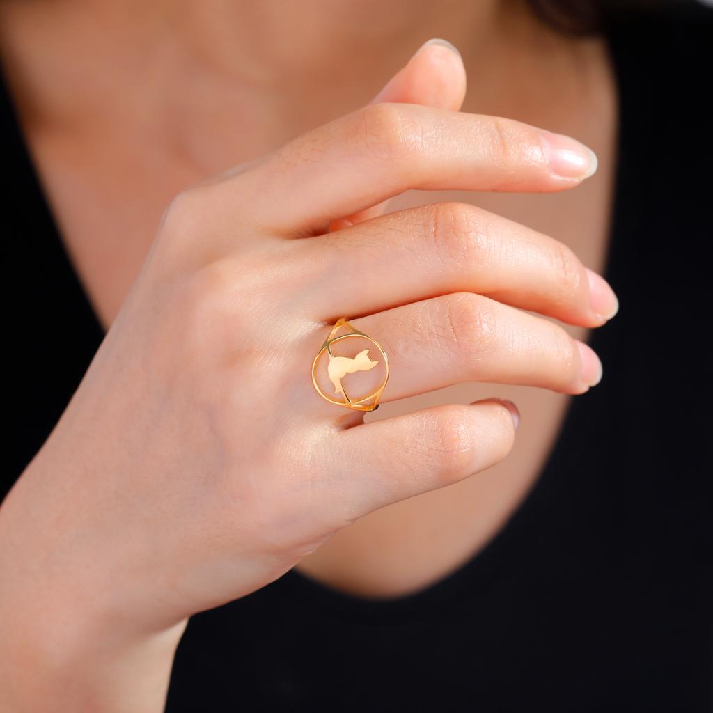 Cazador Cat Kitten Rings for Women Birthday Gift Stainless Steel Jewelry Cute Animal Finger Rings 2026 Trendy Wholesale