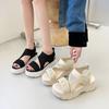 Platform Sandals Women Summer 2022 Fashion Open Toe Shoes Ladies Mesh Slip-on Comfortable Party Sandles