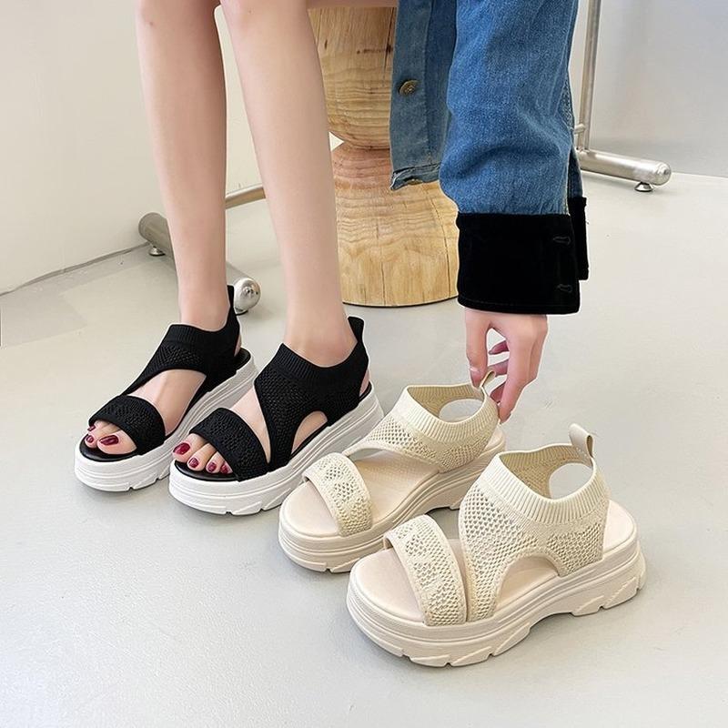 Platformové sandály Dámské Léto 2022 Módní Boty s otevřenou špičkou Dámské Síťované Nazouvací Pohodlné Párty Sandály