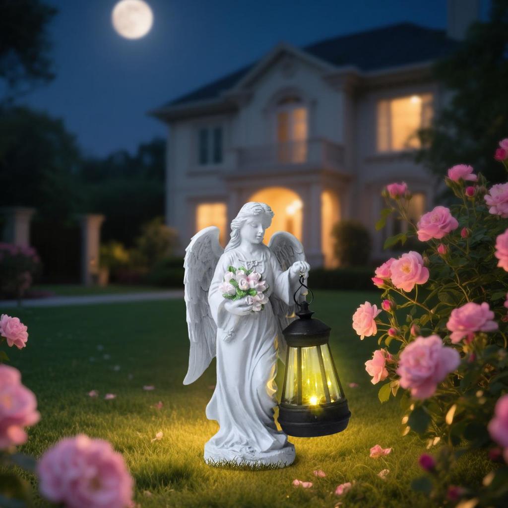 European Angel Solar Lantern Outdoor Garden Light Ornament