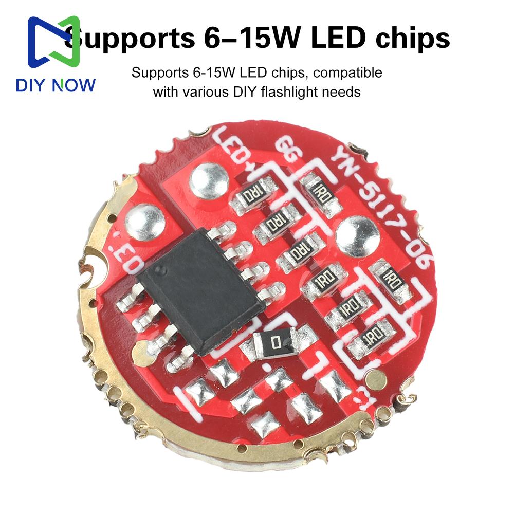 Single-Mode Flashlight Circuit Board for 6-15W LED Driver Board DC 3.7-4.2V Circuit Board Flashlight DIY Accessories