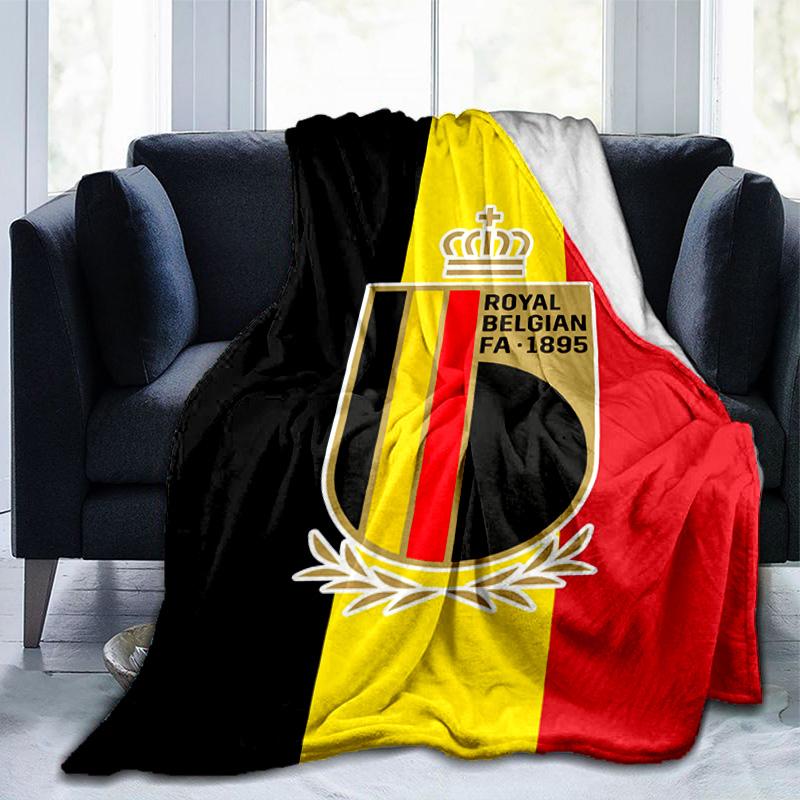 Belgian Football Association Emblem Blanket Suitable for Sofas, Beds, Offices, And Camping - Perfect Gift for Halloween Christmas