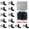 12pcs/box Heavy Duty L-Shaped Corner Brace,Black Steel Angle Bracket with Screws for Furniture/Wardrobe/Bookshelf Connection