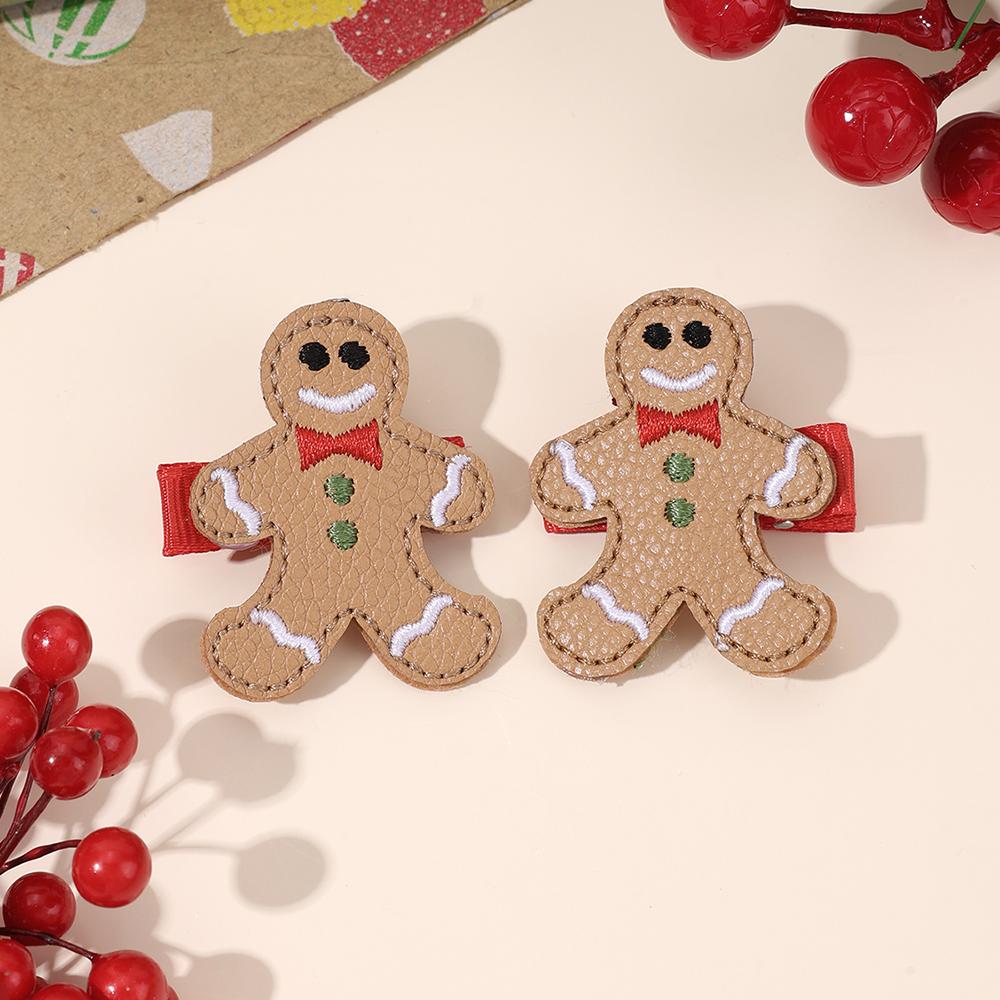 2Pcs Christmas Cartoon Hair Clips Cute Santa Claus Reindeer Hairpins New Year Side Barrette For Girls Kids Headwear Accessories