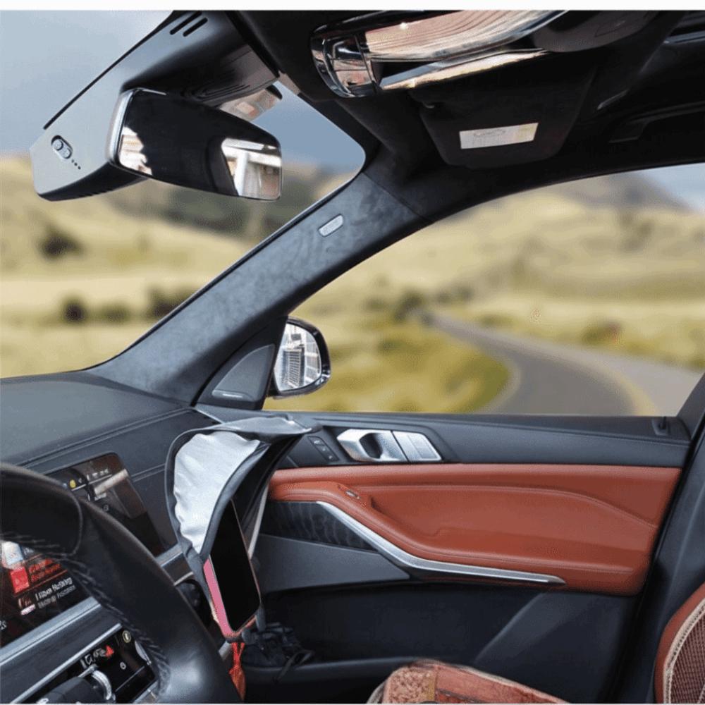 Adjustable Angle Phone Umbrella Silver-Coated Fabric Car Phone Holder  Rain Protection