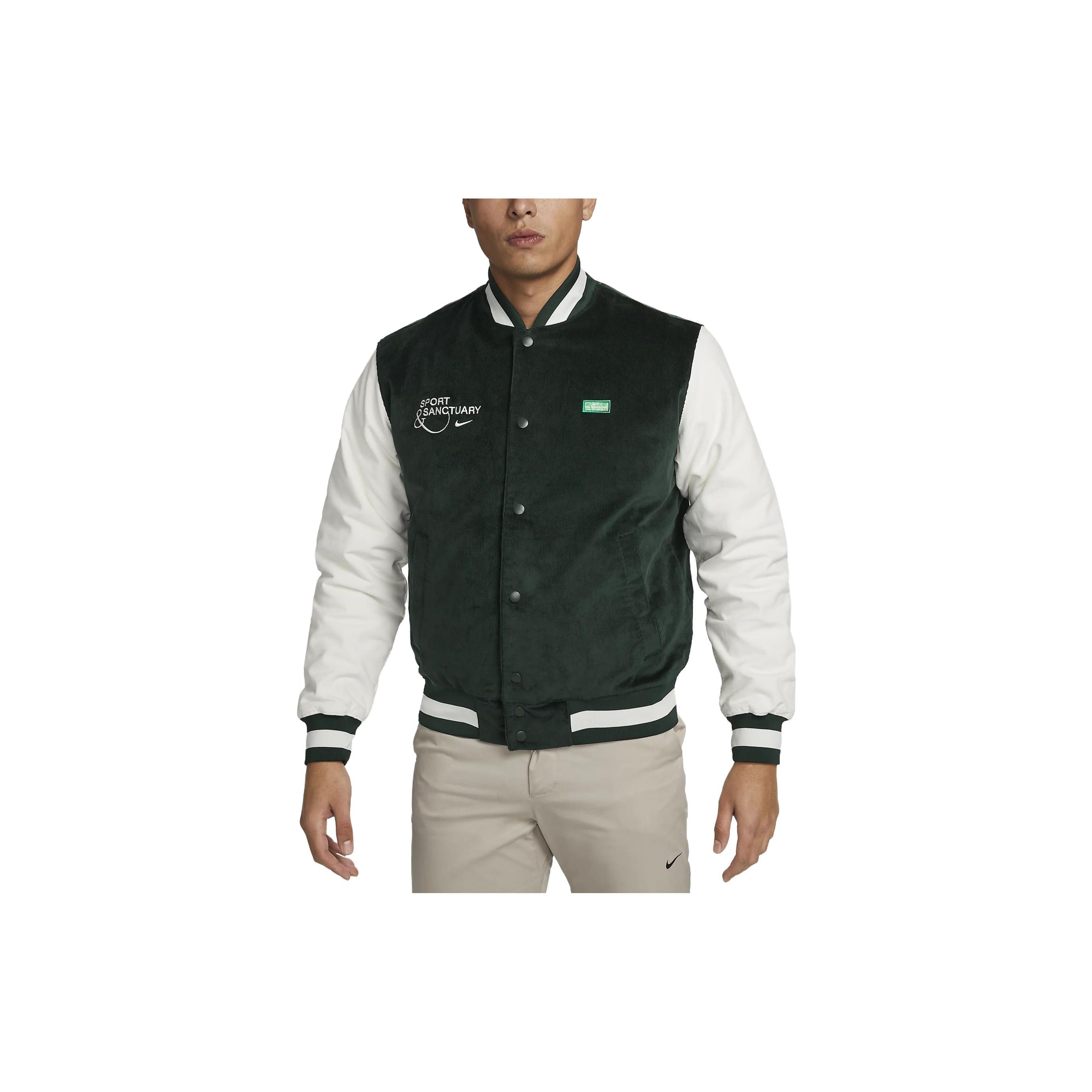 

Куртка Nike Letter Pattern Baseball Collar однобортная свободная с длинным рукавом мужская куртка зеленая FB9972-397 XL