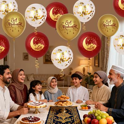 2026 Eid Mubarak Balloons Kit Moon Star Latex Air Globos for Islamic Muslim Party Decoration Ramadan Kareem Holiday Supplies