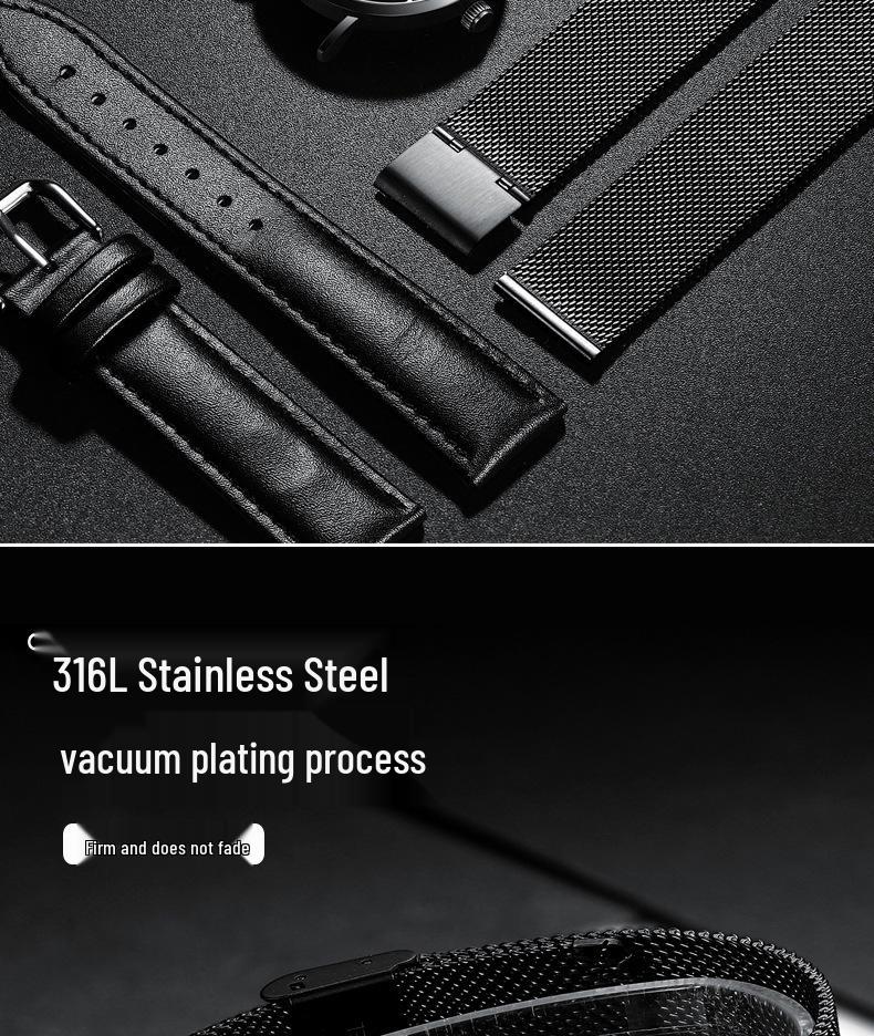 Men's Waterproof Ultra-Thin Quartz Watch - Automatic Mechanical, Trendy for Junior High Students