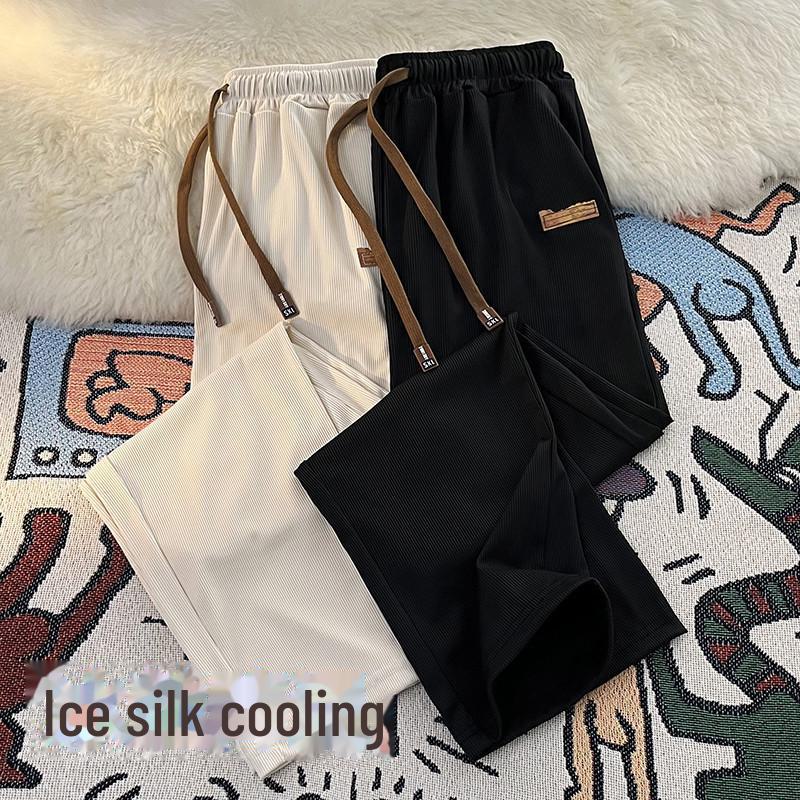 Herren Sommer Ice Silk Schnelltrocknende Lockere Gerade Hose - Trendy Casual Sports Style