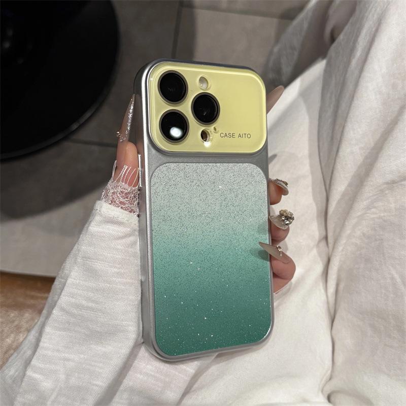 iPhone 17 Pro Case with Large Window, Compatible with Apple 16 Pro, Glitter Design, Includes 15 Pro Lens Film, Fits 14 Pro Model