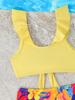 2026 Girls' Two-piece Bikini Swimsuit - Small and Medium Children's Swimwear