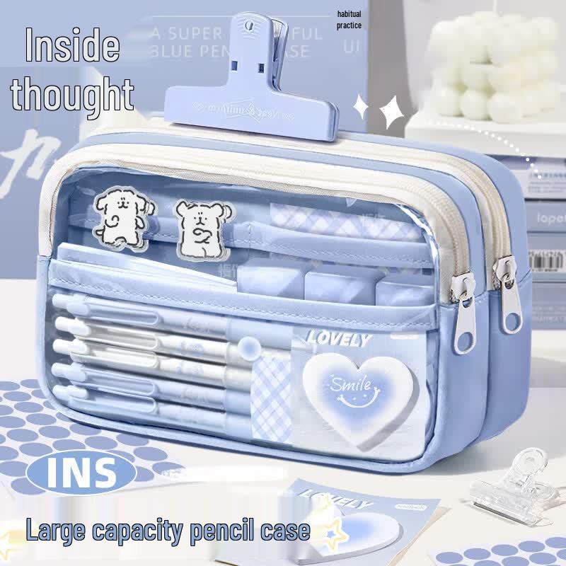 Shu Xing Girls  Multi-Layer Large Capacity Pencil Case