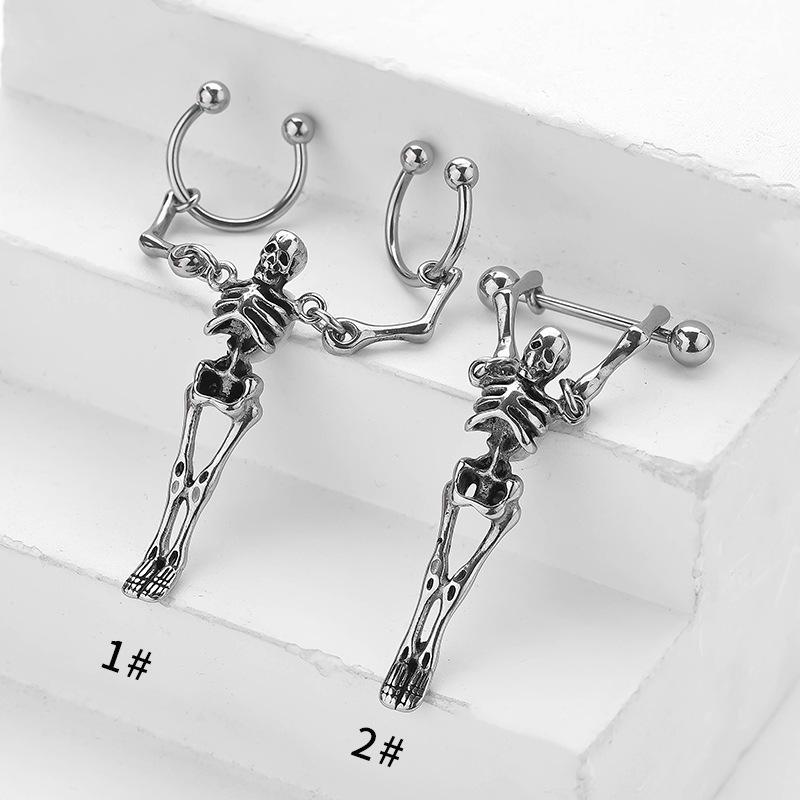 New Halloween and Christmas Skull Horseshoe Earrings