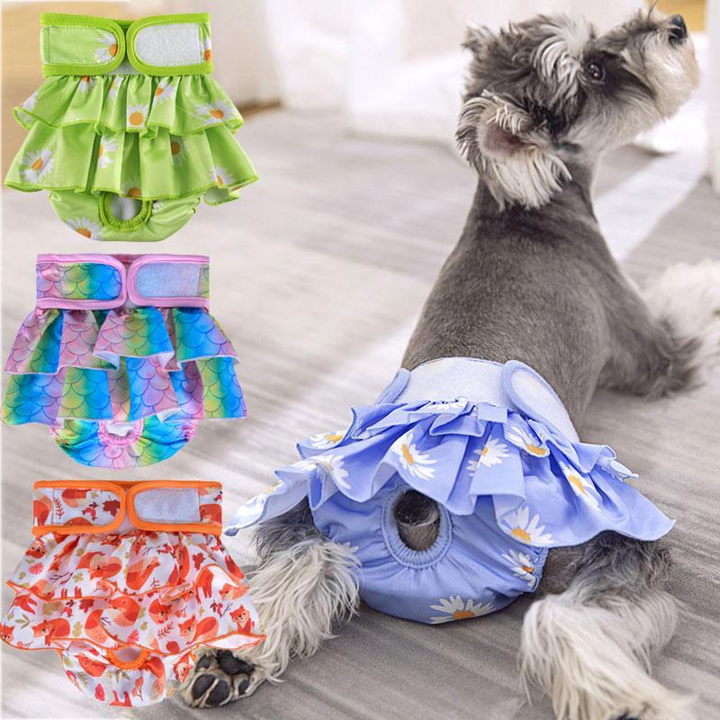 Female Dogs Diaper Pets Physiological Pants Washable Sanitary Panties Leakproof Menstrual Underwear For Small Large Dogs Shorts