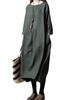 Winter Long Dress for Women Maxi Plus Relaxed Cotton Travel [JINJUDUO] Long-Sleeved Spring, Autumn, - Tunic, Length, Sizes, Fit, Linen,