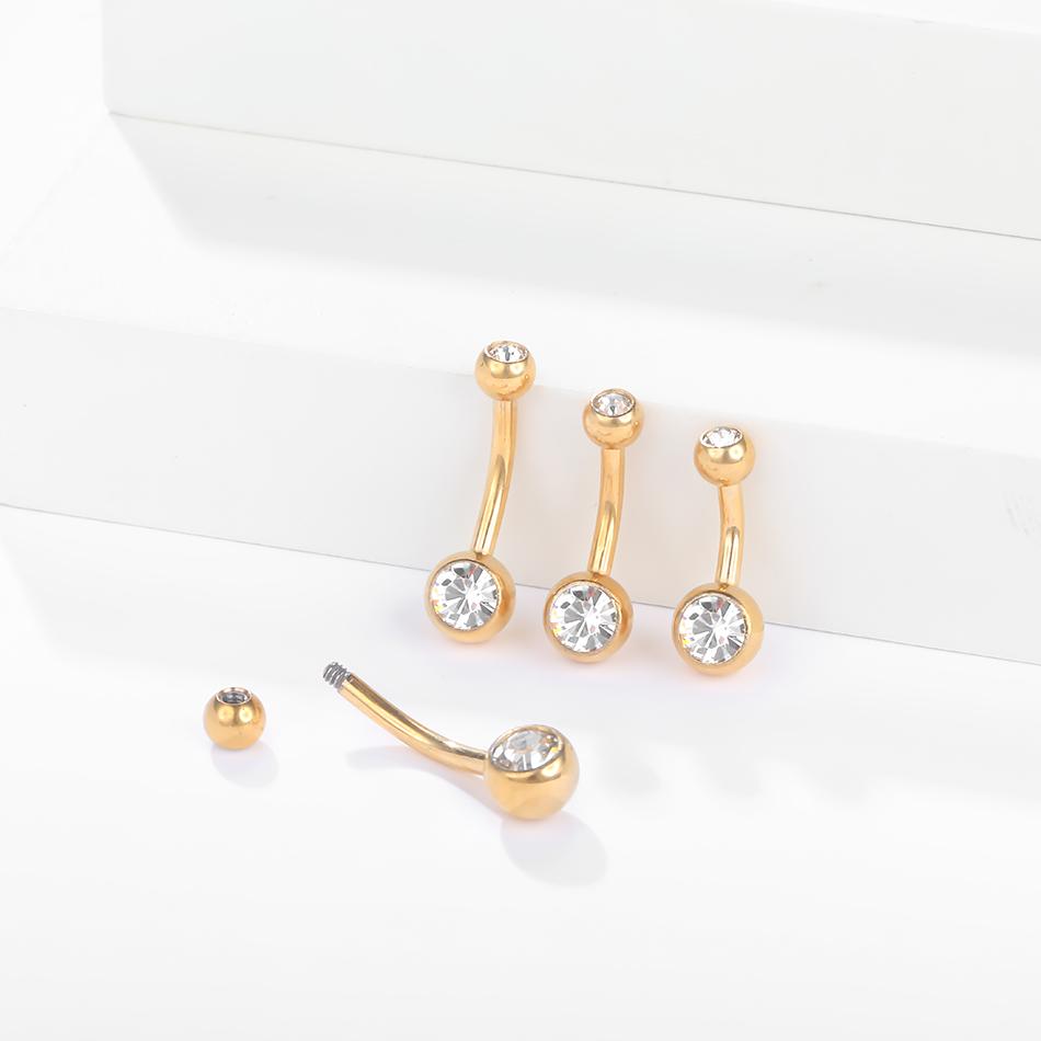 10Pcs/lot G23 Titanium Belly Button Rings Crystal Navel Barbell Rings Belly Piercing Jewelry for Sexy Women Navel Piercing 14G