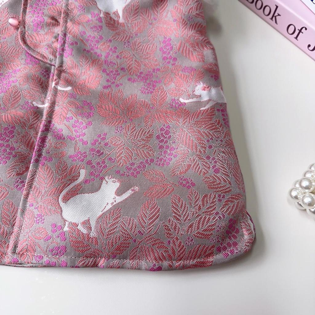 Girls' Sleeveless Qipao Winter Dress - Warm Cotton-Padded Chinese Style Tang Suit (Model AWA751)