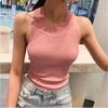 Sommer Neu Neckholder, Schulterfrei Glitzernd Eis Seide Gestrickt Neckholder Kleine Weste Damen Schlanker Körper mit einem Basis Bluse Bluse