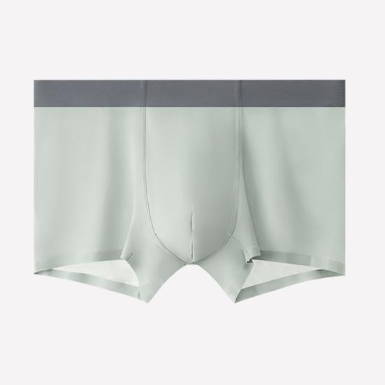 Men Boxer Underwear Mid-rise Elastic Waist U-Convex Shorts Briefs Seamless Ultra-thin Patchwork Color Panties