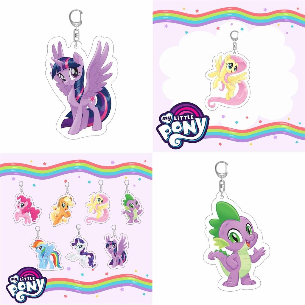 Cute Acrylic Keychain With Double-sided Print Little Pony Clip Decoration