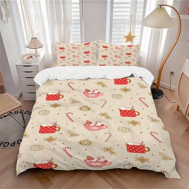 

3pcs Christmas Winter Soft and Comfortable Breathability, Bedding Set, Machine Washable, Suitable for All Seasons123 135x200cm