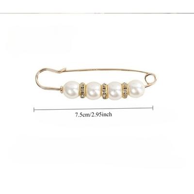 1/2/3PCS Women's Elegant Pearl Brooch PinWaist Adjuster,Fashion Pearl Safety Pins forClothing Fixation Size Adjustment Accessory