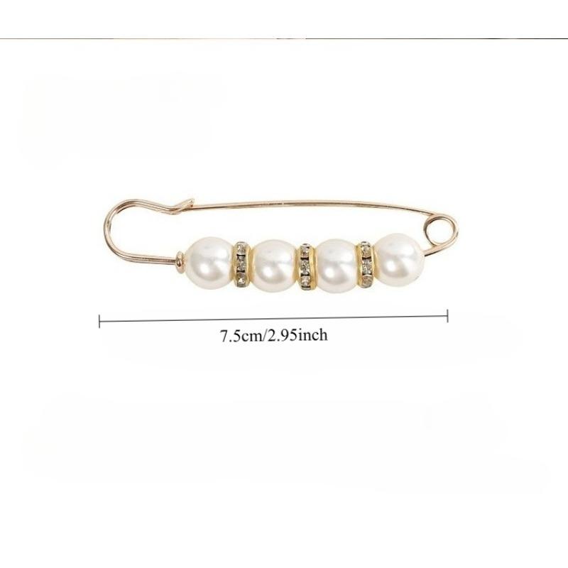 1/2/3 Stück Elegante Perlenbroschen-Anstecknadel für Damen, Taillenversteller, Modische Perlen-Sicherheitsnadeln zur Befestigung von Kleidung, Größenverstellbares Zubehör