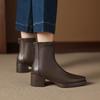 Krazing Pot Microfiber Round Toe Thick Heels Modern Boots Size 42 Zip Platform Beauty Lady Women Ankle Boots