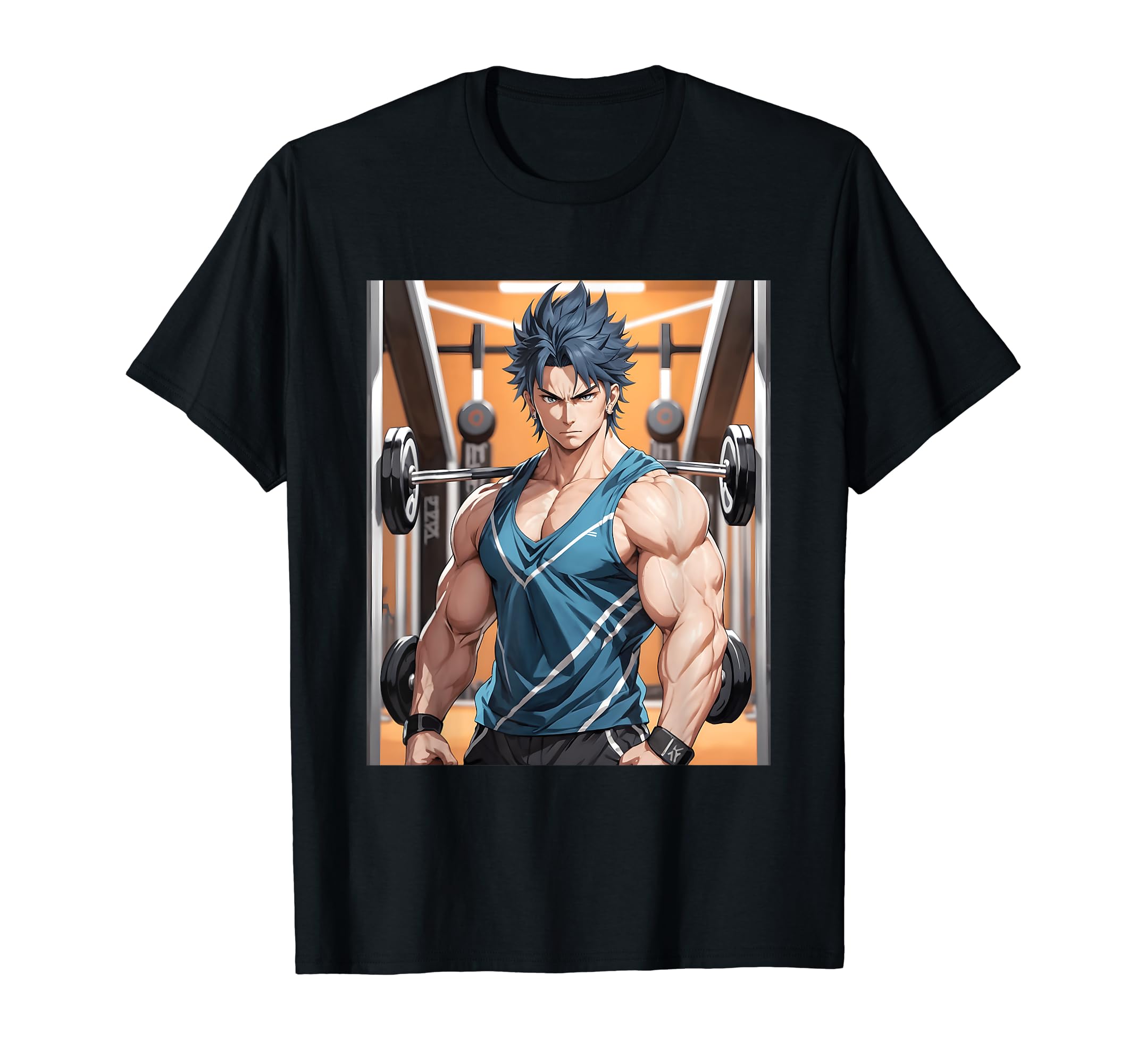

Anime Motivation Print Gym, Workout, Manga, Japanese, T-Shirt чорний