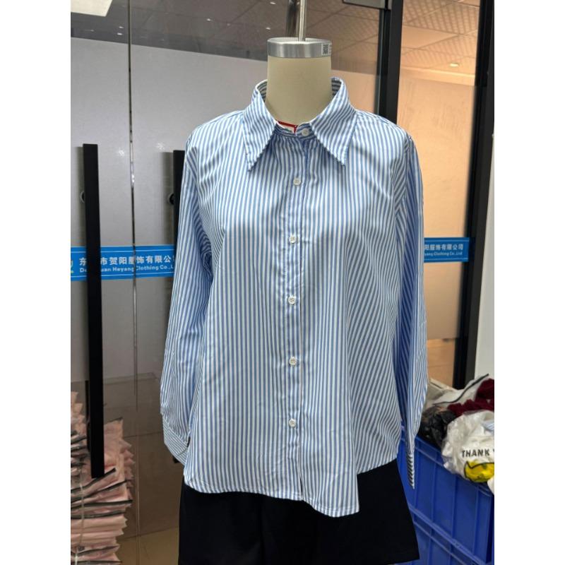 Women Loose Striped Lazy Style Casual Vacation Shirt Top