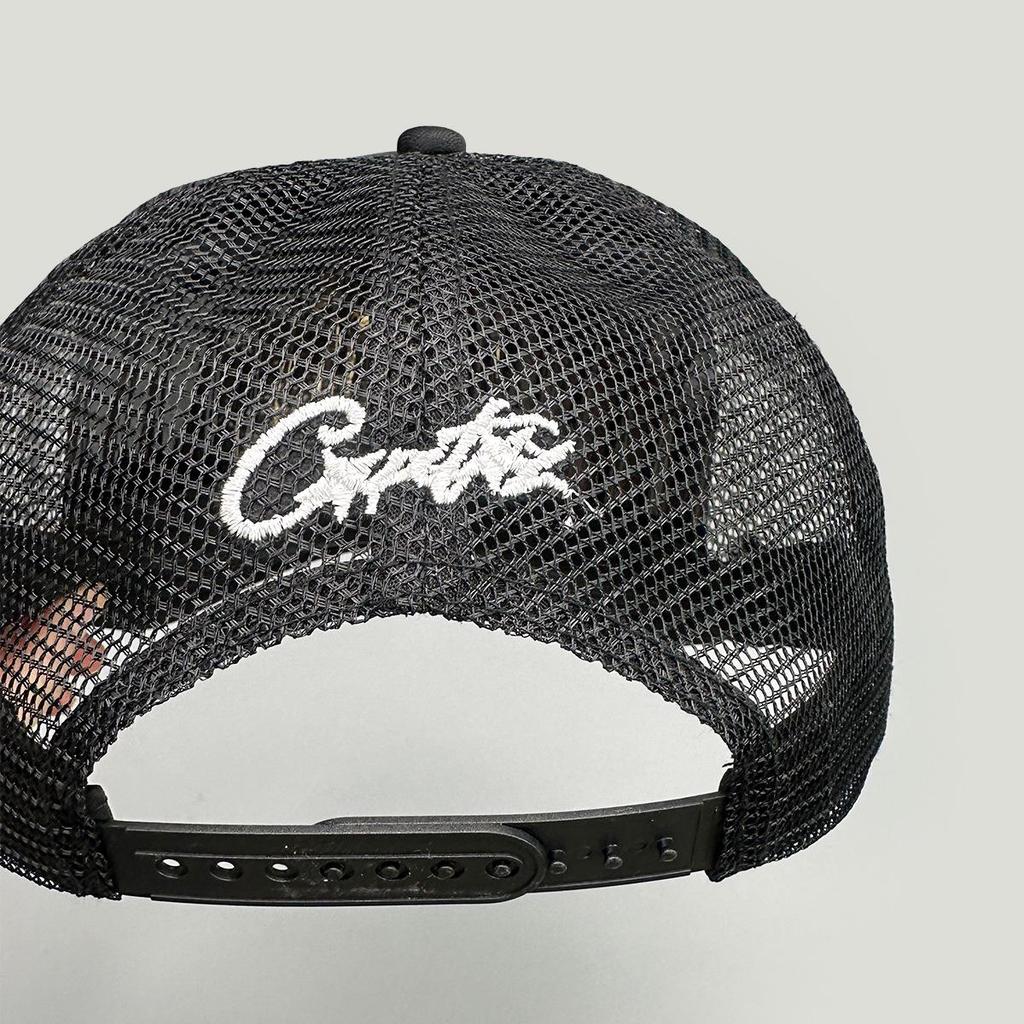 Neue Pentagramm-Stickerei Baseballkappe - Unisex Sonnenschutz Trucker-Hut mit Netzrückseite