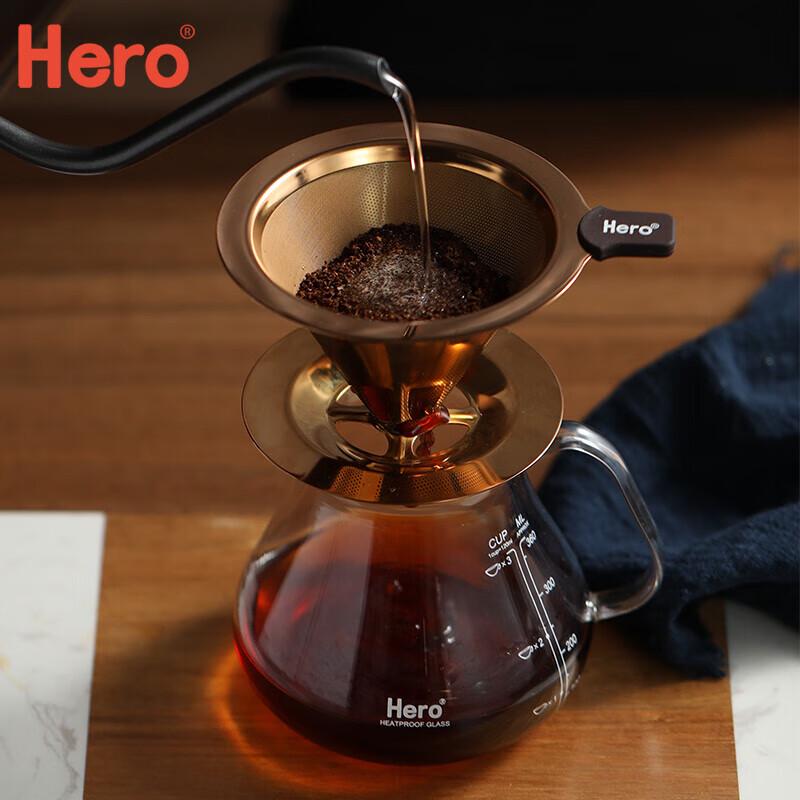 Filtro de Café de Goteo de Acero Inoxidable de Doble Capa Hero