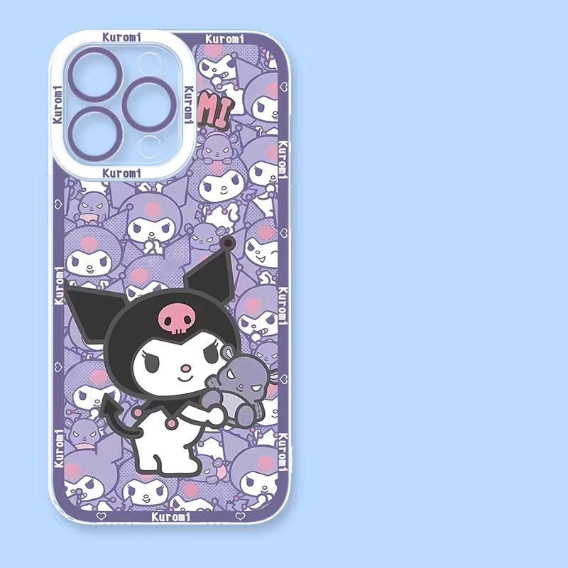 Sanrio Lovely Kuromi Melody Case For Xiaomi MI 15T Pro POCO F7 X7 X6 F5 X4 GT M4 Pro 5G Transparent INS Soft Phone Casing