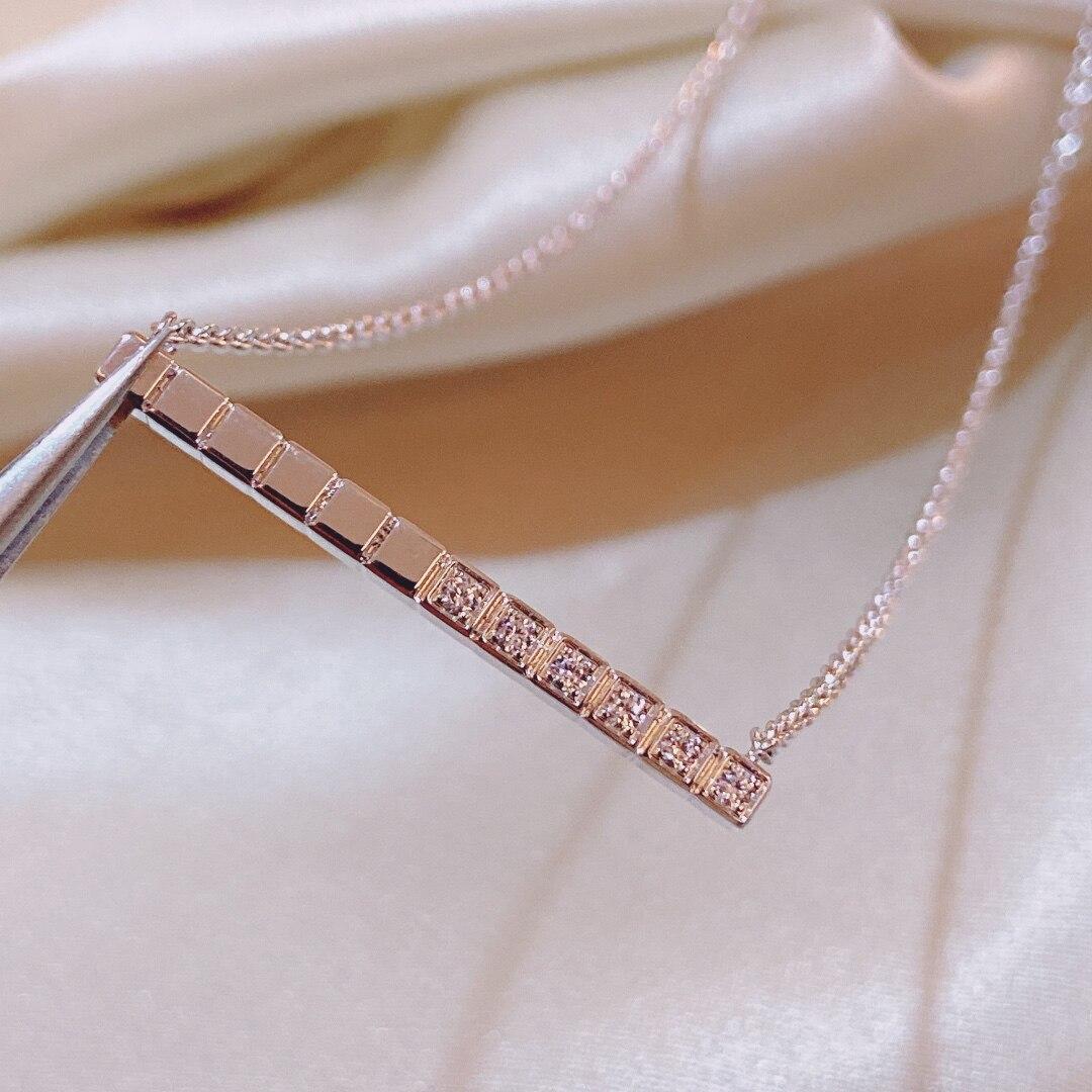 

НОВИНКА IN2023 Новое популярное ожерелье из стерлингового хрусталя с ангелом, двухцветное ожерелье с милым банкетным матчем серебряный