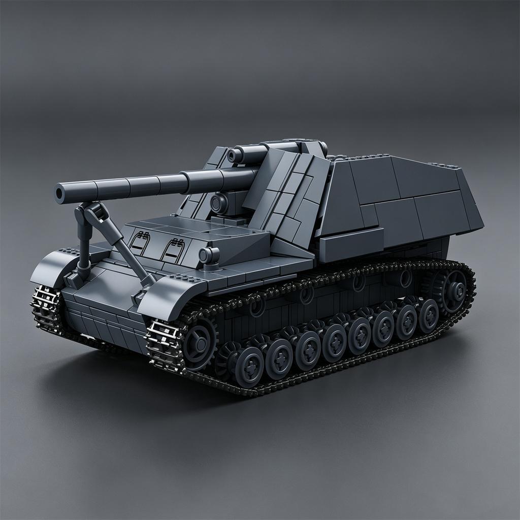 Wild Bee Self-Propelled Gun 1:35 Scale Building Block Model Kit Military Tank Tracked Armored Vehicle Toy
