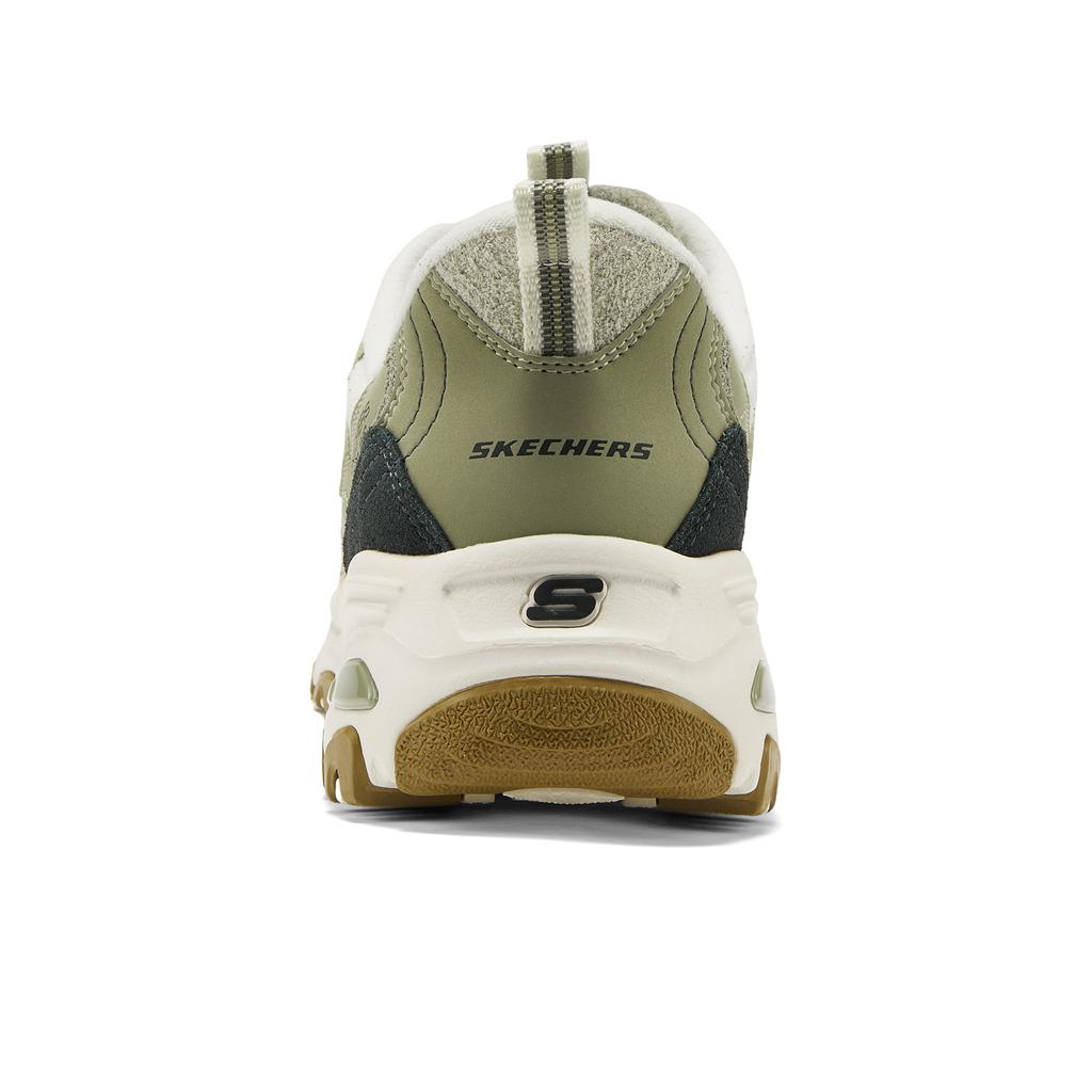 Skechers DLites Leather Color Block Comfortable Versatile Dad Shoes Women Sneakers 150558-SAGE