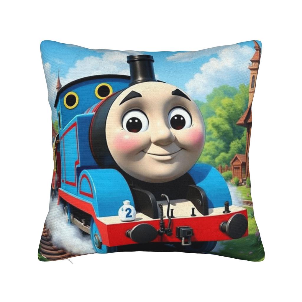 Pillow Case Cartoon Trains Man Square Pillow Cover For Sofa Home Decoration Retro Trendy Pillowcases