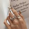 Ins Korean Unique Inspired S925 Silver Geometric Ring For Women With Charm Minimalist