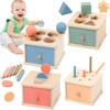 Color Cognition Montessori Wooden Toy Shape Matching Early Education Box  Birthday Gift