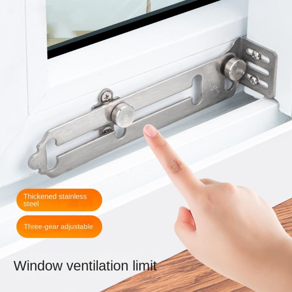 

Трирівневий віконний обмежувач із нержавіючої сталі. Дитячий замок. Нове вікно.