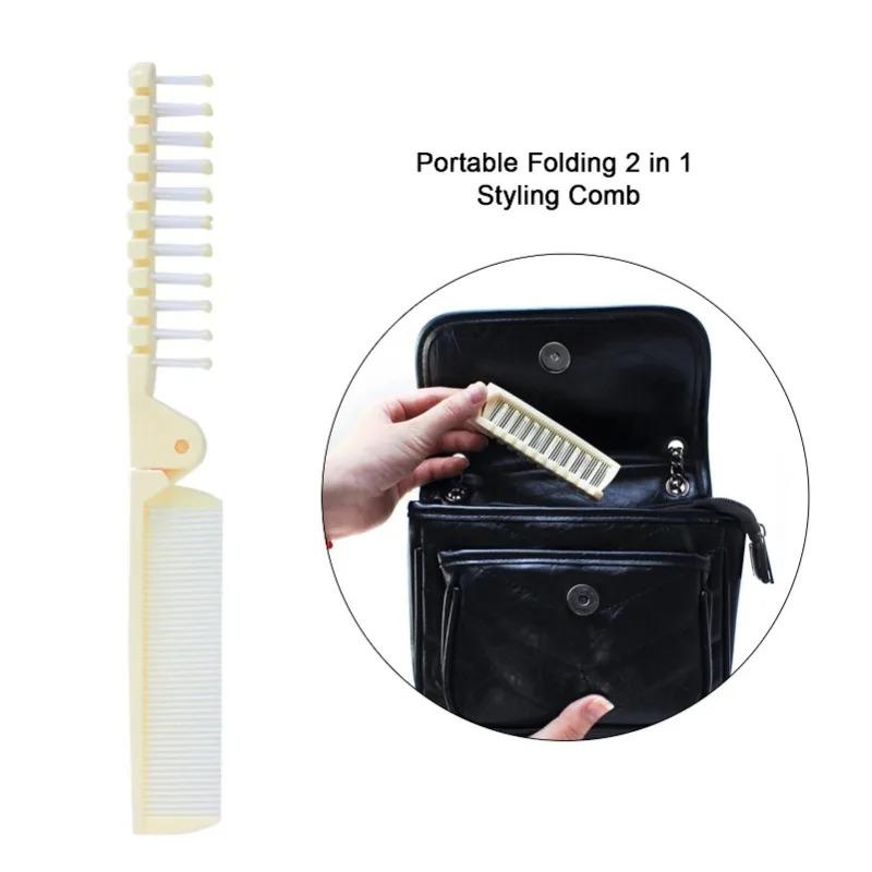 Portable Compact Folding Comb Portable Dual-purpose Curly Hair Massage Comb Antistatic Student Dormitory Travel Hair Comb