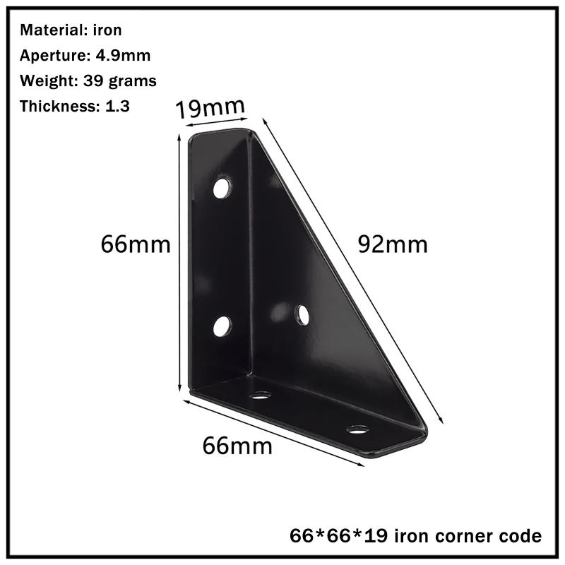 (YY)4Pcs 2025 New Right Triangle Corner Supports White Black Wooden Furniture Corner Connector Fasteners For Beds Cabinets