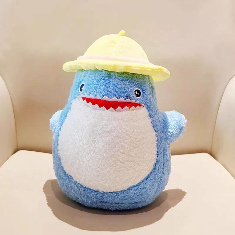 

Sea Creature Shark Hat Plush Toy PP Cotton Hat Shark Stuffed Animals Kids Gifts синій