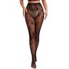 European American Spider Beetle Lace Strappy Bodysuit with Transparent Black Stockings