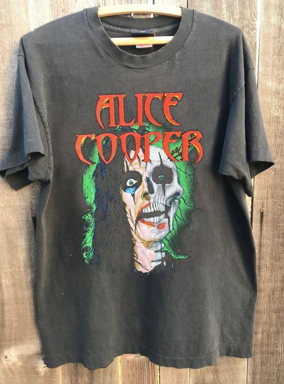 ALICE COOPER Descent Into Dragontown Tour 2002 Charcoal Unisex T shirt WA4801 XXL