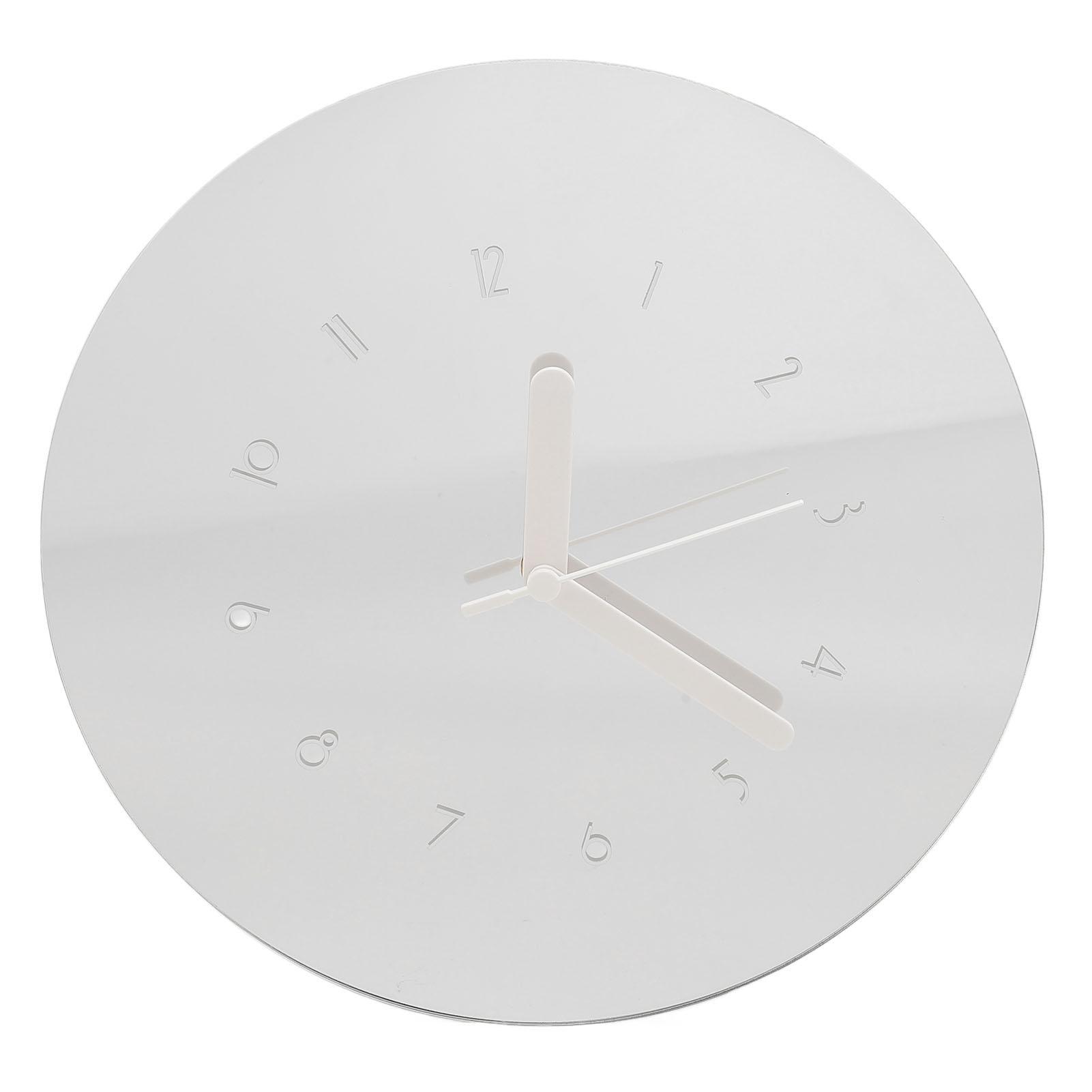 

12-дюймовые круглые декоративные настенные часы с зеркалом, бесшумный кварцевый механизм, не тикающий, работающий от батареек